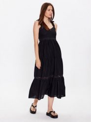 Brave Soul Sukienka letnia LDRW-569LEILA Czarny Relaxed Fit. Czarne sukienki damskie Brave Soul, bez wzorów, z bawełny, bez ramiączek. Za 83.99 zł.