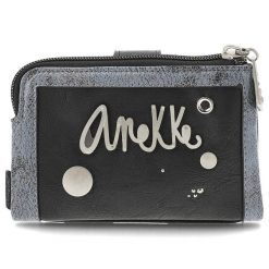 Granatowy Zgrabny Portfel Damski Anekke Core. Niebieskie portfele damskie Anekke, z materiału, duże, zdobione, bez dodatków. Za 179.00 zł.