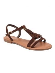 Sixth Sens Sandały w kolorze brązowym rozmiar: 40. Brązowe sandały damskie Sixth Sens, bez wzorów, z otwartym noskiem, bez obcasa, bez zapięcia. Za 86.99 zł.