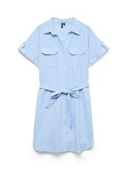 Vero Moda Sukienka w kolorze błękitnym rozmiar: XL. Niebieskie sukienki damskie Vero Moda, bez wzorów, z bawełny, bez ramiączek. Za 119.95 zł.