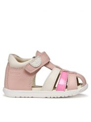 Geox Sandały B Sandal Macchia Gir B254WB 085BC C8WE8 Różowy. Czerwone sandały dziewczęce Geox, ze skóry, bez obcasa, bez zapięcia. Za 249.99 zł.