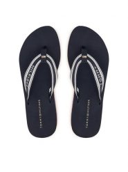 Tommy Hilfiger Japonki Flag Print FW0FW09195 Granatowy. Niebieskie klapki damskie Tommy Hilfiger, bez wzorów, z materiału, bez obcasa, bez zapięcia. Za 189.99 zł.