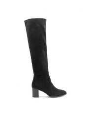 DeeZee Kozaki Hallie LS5987-01 Czarny. Czarne kozaki damskie DeeZee, z syntetyku, bez obcasa, na słupku, bez zapięcia. Za 139.99 zł.