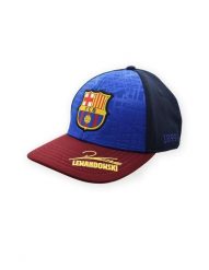 Czapka baseballowa FC Barcelona z podpisem Lewandowskiego. Czerwone czapki damskie FC BARCELONA, bez wzorów, z materiału. Za 106.89 zł.