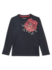 Guess Bluzka L5YI16 K8HM4 Czarny Regular Fit. Czarne t-shirty i koszulki chłopięce Guess, z aplikacjami, z bawełny, bez kołnierzyka, bez ramiączek. Za 69.99 zł.