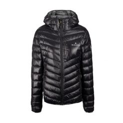 Kurtka puchowa damska Celsius. Czarne kurtki damskie Bergson, bez wzorów, z puchu, bez kaptura. W wyprzedaży za 594.00 zł.