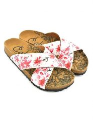 Calceo Klapki w kolorze biało-różowym rozmiar: 39. Białe klapki damskie Calceo, bez wzorów, z materiału, z otwartym noskiem, bez obcasa, bez zapięcia. Za 126.99 zł.