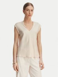 Rinascimento Bluzka CFC0127631003 Beżowy Regular Fit. Brązowe bluzki damskie Rinascimento, xl, bez wzorów, z syntetyku, bez kołnierzyka, bez ramiączek. Za 229.99 zł.