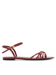 Gino Rossi Sandały ROSE-SLT569P-19 Czerwony. Czerwone sandały damskie Gino Rossi, bez wzorów, ze skóry, bez obcasa, na płaskiej podeszwie, bez zapięcia. Za 299.99 zł.