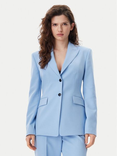 HUGO Marynarka Asmalla 50540787 Błękitny Slim Fit. Niebieskie marynarki i żakiety damskie Hugo, bez wzorów, z wiskozy. Za 659.99 zł.