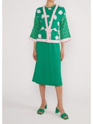 Blutsgeschwister Kardigan "Mingle Mangleartistic" w kolorze zielono-jasnoróżowym rozmiar: M. Zielone kardigany damskie Blutsgeschwister, m, bez wzorów, z bawełny. Za 203.99 zł.