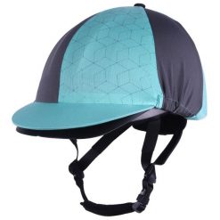 Czapka do kasku jeździeckiego QHP Eldorado. Niebieskie czapki z daszkiem damskie QHP, bez wzorów. Za 139.50 zł.