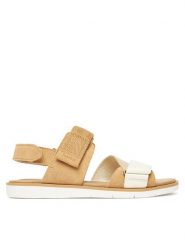 Timberland Sandały TB0A414AEW11 Brązowy. Brązowe sandały damskie Timberland, bez wzorów, z materiału, bez obcasa, na płaskiej podeszwie, bez zapięcia. Za 309.99 zł.