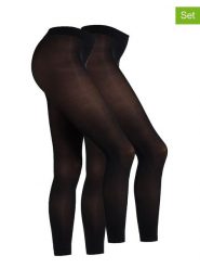 Camano Legginsy (2 pary) "Online everyday" w kolorze czarnym - 60 DEN rozmiar: 40/42. Czarne legginsy damskie camano, bez wzorów. Za 43.88 zł.