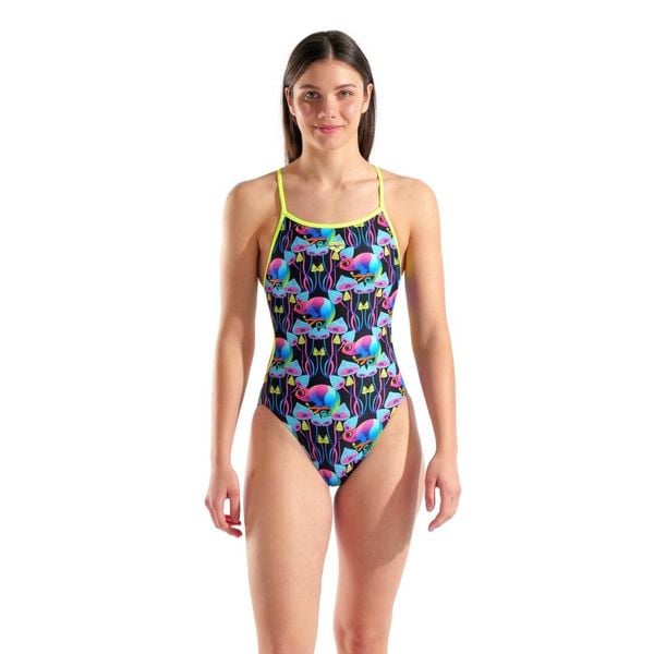Strój Kąpielowy Damski Arena Multi Chameleons Swimsuit. Czarne stroje jednoczęściowe Arena, bez wzorów, z materiału. Za 259.99 zł.