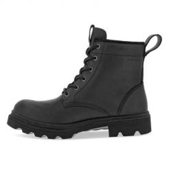 Buty do chodzenia damskie Ecco Winterstiefel Grainer. Czarne obuwie sportowe damskie ECCO, z materiału, za kostkę, bez zapięcia, trekkingowe. Za 811.00 zł.