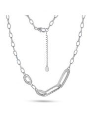 Eclat d'Argent Srebrny naszyjnik z elementem ozdobnym - dł. 40 cm rozmiar: onesize. Szare naszyjniki damskie Eclat d'Argent, z cyrkonią, srebrne. Za 674.99 zł.