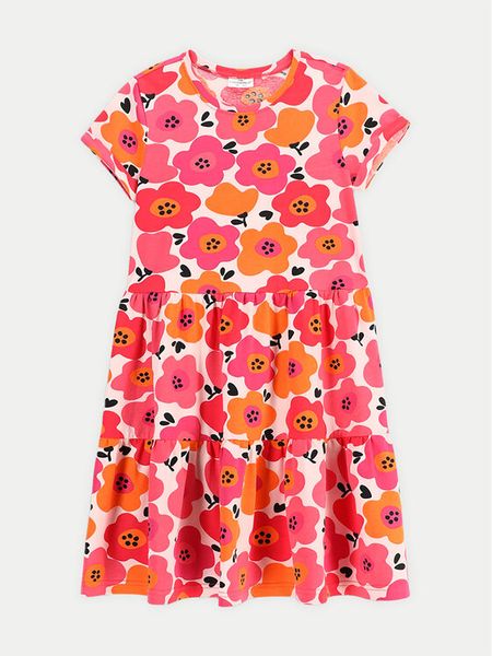 Coccodrillo Sukienka dzianinowa WC5129203VGA Różowy Regular Fit. Czerwone sukienki dziewczęce COCCODRILLO, bez wzorów, z bawełny, bez ramiączek, proste. Za 39.99 zł.