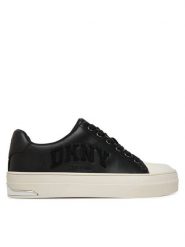 DKNY Trampki York K3511777 Czarny. Czarne trampki damskie DKNY, bez wzorów, ze skóry, bez zapięcia. Za 379.99 zł.