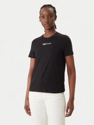 Tommy Jeans T-Shirt DW0DW22277 Czarny Regular Fit. Czarne t-shirty damskie Tommy Jeans, l, bez wzorów, z bawełny, bez kołnierzyka. Za 129.99 zł.