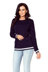 Nierozpinana Granatowa Bluza ze Ściągaczami. Bluzy damskie NUMOCO, s, bez wzorów, z materiału, bez kaptura. Za 155.90 zł.