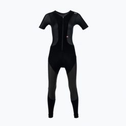 Kombinezon rowerowy damski Santini Vega Dry Bib Tights. Czarne kombinezony damskie SANTINI, l, bez wzorów, bez kołnierzyka, bez ramiączek. Za 539.99 zł.