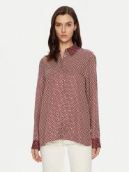 Tommy Hilfiger Koszula WW0WW44036 Bordowy Relaxed Fit. Czerwone koszule damskie Tommy Hilfiger, bez wzorów, z wiskozy, bez kołnierzyka, bez ramiączek. Za 299.99 zł.