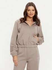 Guess Bluza V5RQ20 KC3D2 Szary Regular Fit. Szare bluzy damskie Guess, xl, z aplikacjami, z syntetyku, bez kaptura. Za 199.99 zł.