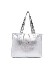 Adidas Torebka Shopper Metallic Pu Bag KR1566 Srebrny. Szare shopper bag Adidas, bez wzorów, ze skóry, bez dodatków. Za 239.99 zł.
