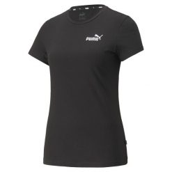 Koszulka fitens damska Puma ESS+ Embroidery Tee. Czarne koszulki damskie Puma, xs, bez wzorów, bez kołnierzyka, bez ramiączek. W wyprzedaży za 101.05 zł.