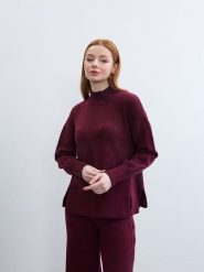 BGN Sweter w kolorze bordowym rozmiar: 38. Czerwone swetry klasyczne damskie BGN, bez kołnierzyka. Za 119.68 zł.