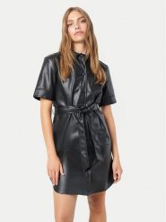 Noisy May Sukienka z imitacji skóry Andy 27026068 Czarny Regular Fit. Czarne sukienki damskie Noisy may, bez wzorów, ze skóry, bez ramiączek. Za 129.99 zł.
