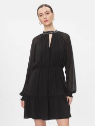Vila Sukienka koktajlowa 14090355 Czarny Loose Fit. Czarne sukienki damskie Vila, bez wzorów, z syntetyku, wizytowe, bez ramiączek. Za 129.99 zł.