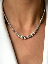 Eclat d'Argent Srebrny naszyjnik z elementami ozdobnymi - dł. 40 cm rozmiar: onesize. Szare naszyjniki damskie Eclat d'Argent, srebrne. Za 304.99 zł.