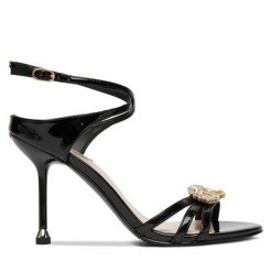 Sandały Liu Jo. Czarne sandały damskie Liu Jo, bez wzorów, bez obcasa, na szpilce, bez zapięcia. Za 769.99 zł.