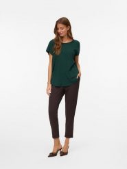 Vero Moda Spodnie materiałowe w kolorze brązowym rozmiar: S/L34. Brązowe spodnie materiałowe damskie Vero Moda, bez wzorów, z materiału. Za 114.95 zł.