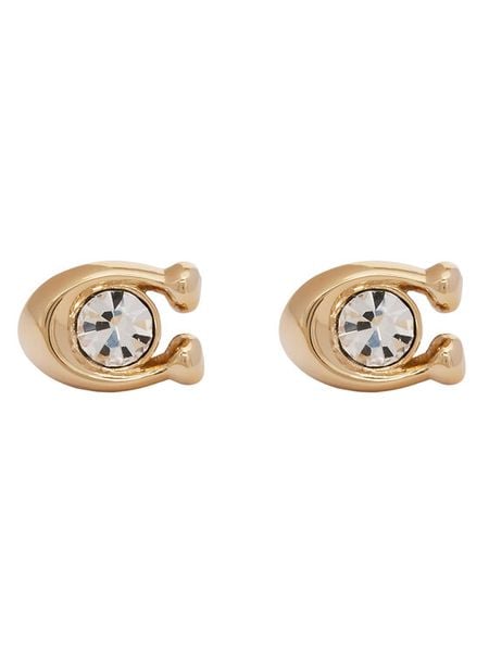 Coach Kolczyki Signature Stone Stud Earrings 37440614GLD110 Złoty. Żółte kolczyki damskie Coach, metalowe. Za 259.99 zł.
