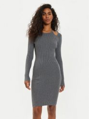 Guess Sukienka dzianinowa Vanessa W4BK24 Z3I22 Szary Regular Fit. Szare sukienki damskie Guess, z aplikacjami, z dzianiny, bez ramiączek. Za 599.99 zł.