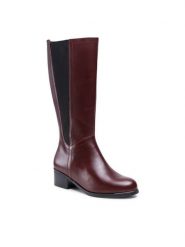 Go Soft Kozaki RST-AUGUSTA-11A Bordowy. Czerwone kozaki damskie GO SOFT, ze skóry, bez obcasa, na słupku, bez zapięcia. Za 379.99 zł.