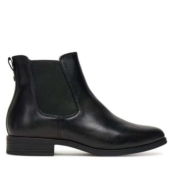 Botki Tamaris. Czarne botki damskie Tamaris, bez obcasa, na płaskiej podeszwie, bez zapięcia. Za 239.99 zł.