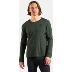 Bielizna termoaktywna z długim rękawem Odlo BL TOP crew neck l/s MERINO 260. Zielona koszule nocne i halki ODLO, bez wzorów, bez ramiączek. Za 529.99 zł.