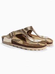 Sunbay Japonki "Camelia" w kolorze złotym rozmiar: 36. Żółte klapki damskie Sunbay, bez wzorów, z otwartym noskiem, bez obcasa, bez zapięcia. Za 144.92 zł.