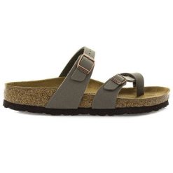 Japonki damskie Birkenstock Mayari (0071071). Szare klapki damskie Birkenstock, bez wzorów, bez obcasa, bez zapięcia. Za 399.99 zł.