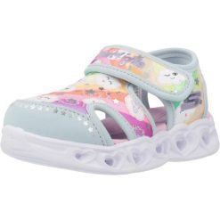 Sandały SKECHERS CUTIE CLOUDS Wielokolorowy. Niebieskie sandały damskie Skechers, bez wzorów, z materiału, bez obcasa, bez zapięcia. Za 180.99 zł.