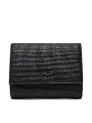 Calvin Klein Portfel Ck Daily Medium Trifold_Tex K60K612945 Czarny. Czarne portfele damskie Calvin Klein, bez wzorów, ze skóry. Za 159.99 zł.