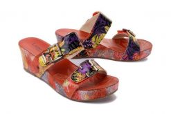 LAURA VITA FACDIAO SL80403-1D orange, klapki damskie. Brązowe klapki damskie LAURA VITA, bez wzorów, bez obcasa, na koturnie, bez zapięcia. Za 203.94 zł.