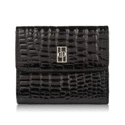 Portfel damski skórzany mały croco czarny z ochroną RFID Paolo Peruzzi AL-03-BL. Czarne portfele damskie PAOLO PERUZZI, bez wzorów, ze skóry. Za 79.00 zł.