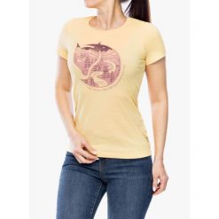 Koszulka lifestylowa damska Fjallraven Arctic Fox Print T-shirt. Żółte koszulki sportowe damskie Fjällräven, bez wzorów, bez ramiączek. Za 209.99 zł.