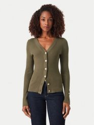 Guess Kardigan W6YR11 Z0950 Khaki Slim Fit. Brązowe kardigany damskie Guess, l, z aplikacjami, z wiskozy. Za 394.99 zł.