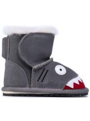 EMU Australia Śniegowce Shark Walker B12344 Szary. Szare buty zimowe chłopięce EMU Australia, ze skóry, bez zapięcia. Za 259.99 zł.